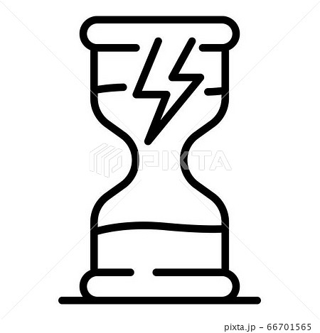 Hourglass and lightning icon, outline style 66701565