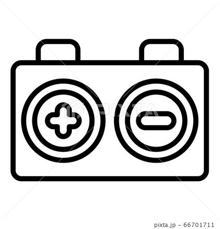 Electric car battery icon, outline style 66701711