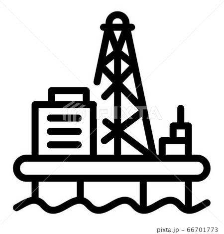 Offshore oil production icon, outline style 66701773