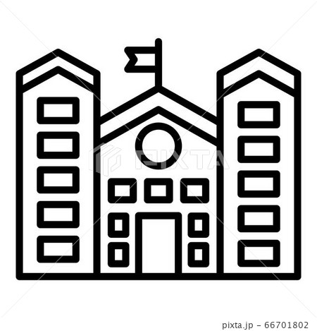 University building icon, outline style 66701802
