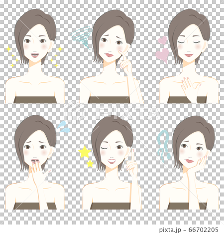 胸圍抹胸女性面部表情變化 66702205