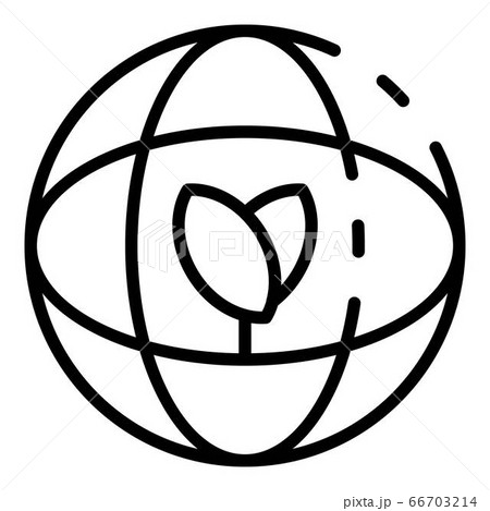 Eco leaf farming icon, outline style 66703214