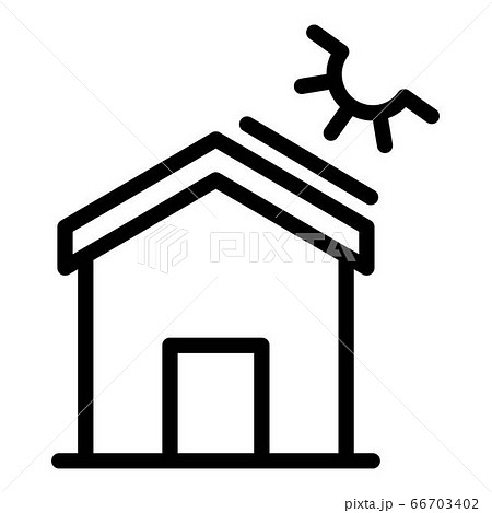 House solar energy icon, outline style 66703402