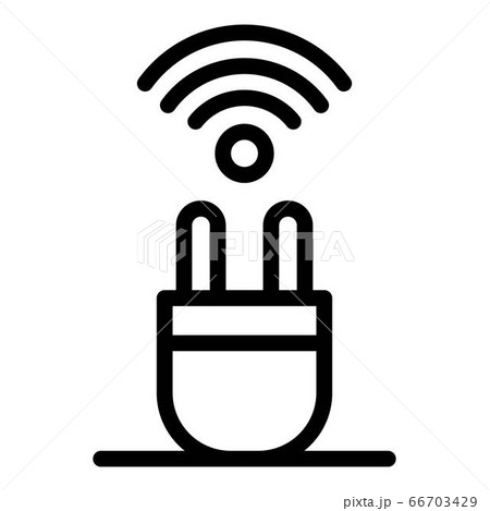Smart plug icon, outline style 66703429