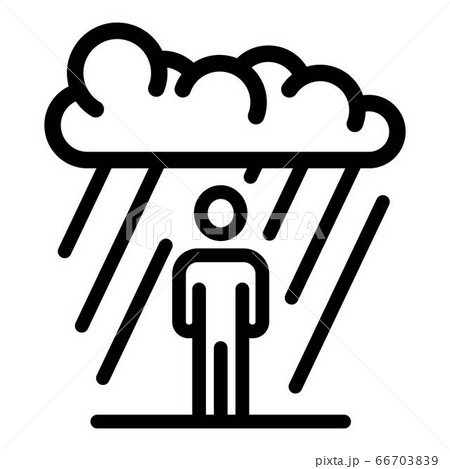 Man under rain icon, outline style Man under rain icon, outline style 66703839