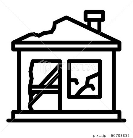 Destroyed home icon, outline style 66703852