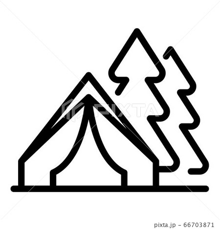 Camping tent icon, outline style Camping tent icon, outline style 66703871