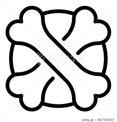 Crossed bones icon, outline style Crossed bones icon, outline style 66703933