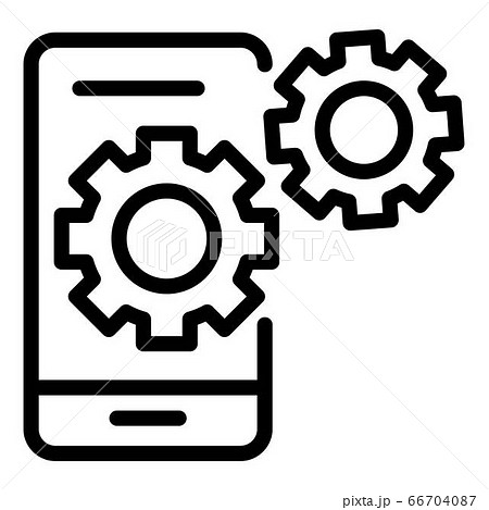 Phone gear system icon, outline style Phone gear system icon, outline style 66704087
