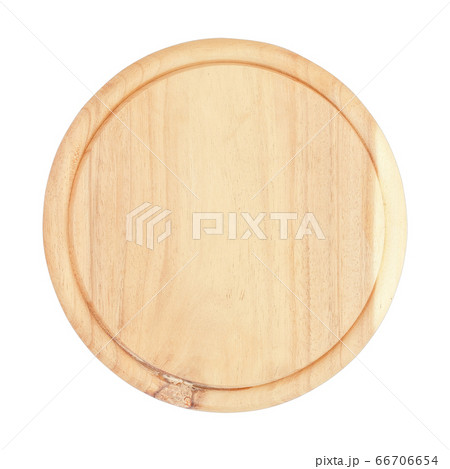 Round wooden kitchen board with a white background Round wooden kitchen board with a white background 66706654