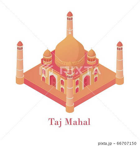 Taj Mahal isometric. Ancient architectural monument of India beautiful Agra palace. 66707150