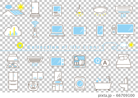 Electrical appliances and PC icons necessary for daily life/IOT/ZEH 66709100