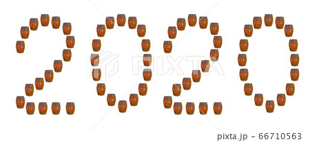 2020 numbers texture oak barrel on a white 2020 numbers texture oak barrel on a white 66710563