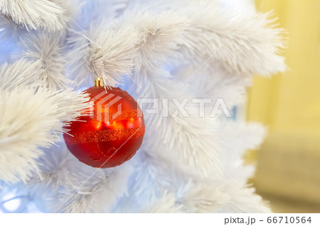 bright red ball christmas decor on the background bright red ball christmas decor on the background 66710564