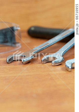 three wrench closeup on a hammer, selective focus 66710955