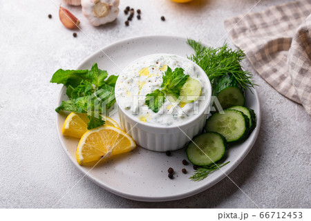 Traditional Greek sauce or appetizer tzatziki 66712453