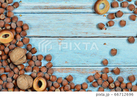 Background from a lot of hazelnuts Background from a lot of hazelnuts 66712696