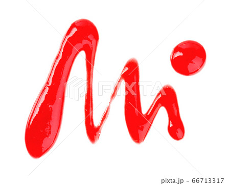 Raspberry jam drizzle isolated on white Raspberry jam drizzle isolated on white 66713317