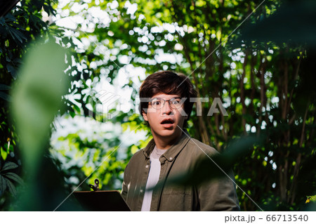 Nature protection concept. Male scientist looking at the camera 66713540