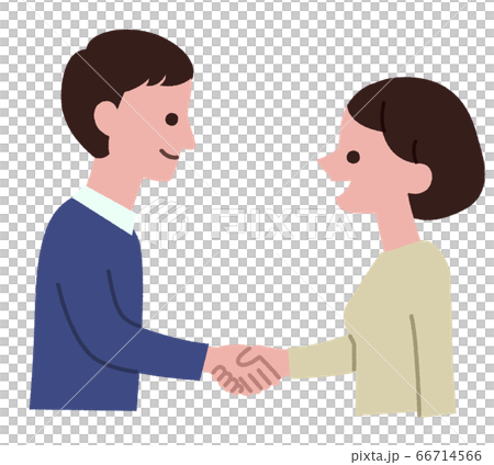 Male and female shaking hands - Stock Illustration [66714566] - PIXTA