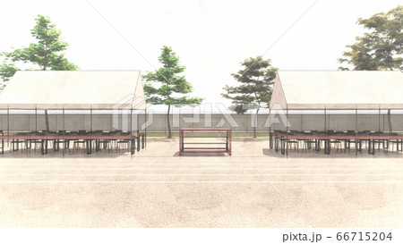 学校 運動会 一般 観客なし 建物有り イラスト34 学校 運動会 一般 観客なし 建物有り イラスト34 66715204