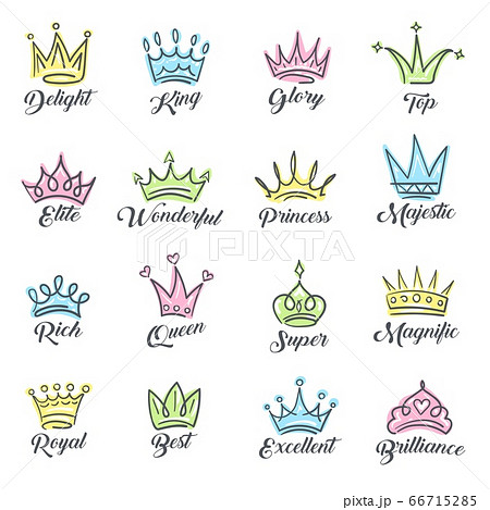 Queen Crowns Sketchのイラスト素材