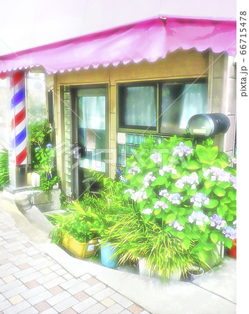 お花が迎えるモダンなファサードの理髪店【紫陽花】 66715478