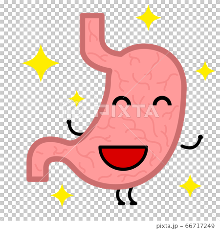 胃のキャラクター 快調 のイラスト素材