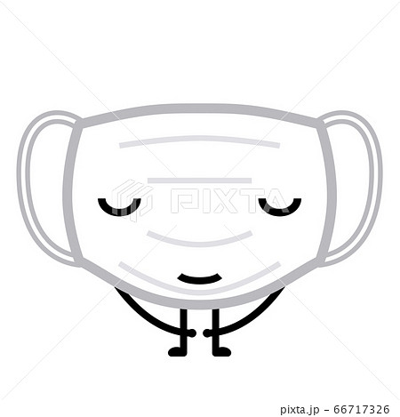 お辞儀するマスクのキャラクターのイラスト素材