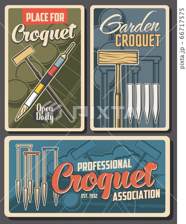 Croquet sport posters, club tournament game 66717575