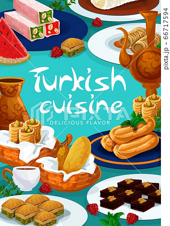 Turkish cuisine menu, desserts, sweet pastry food 66717594