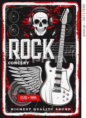 Rock music poster skull, guitar concert festival 66717686