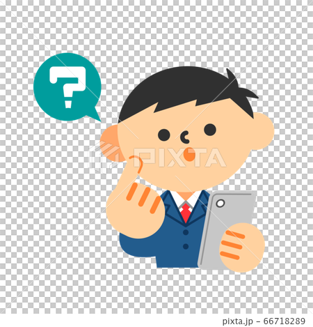 Student, smartphone, upper body, boy, uniform, question mark, question Student, smartphone, upper body, boy, uniform, question mark, question 66718289