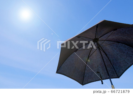 日傘 太陽 青空 日傘 太陽 青空 66721879