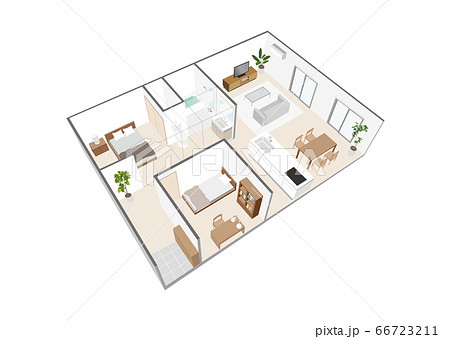 住宅の鳥瞰図  66723211