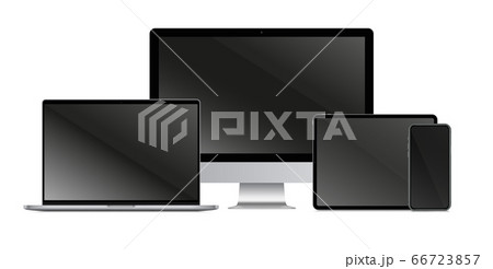 Gadget screen set. Isolated realistic blank laptop 66723857