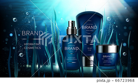 Natural algae vector cosmetic realistic ads poster 66723968