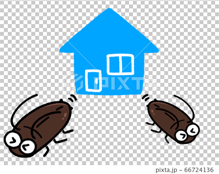 家から逃げるゴキブリのキャラクター 66724136