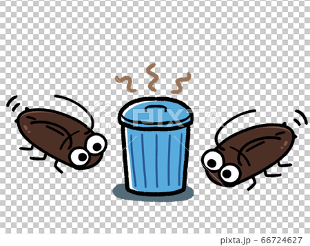 ペール容器に集まるゴキブリのキャラクター ペール容器に集まるゴキブリのキャラクター 66724627