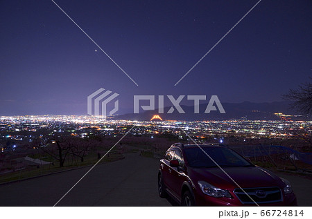 笛吹市一宮町、花見台付近からの夜景と笈形焼 66724814