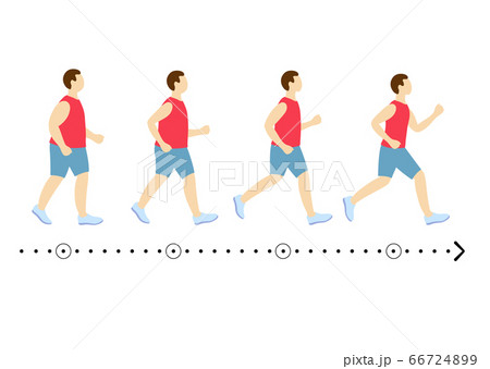 Young man before and after slimming 66724899