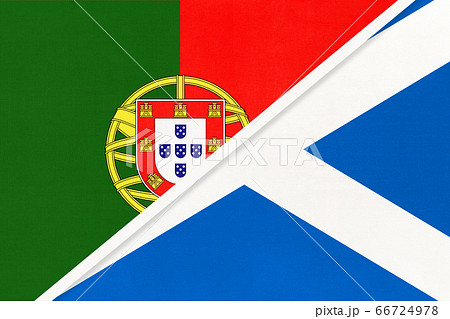 Portugal and Scotland, symbol of national flags 66724978