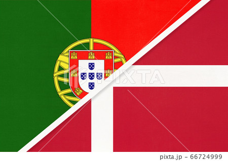 Portugal and Denmark, symbol of national flags 66724999