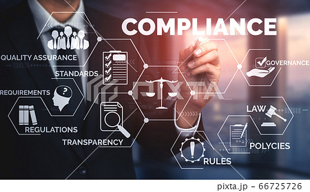 Compliance rule law and regulation graphic Compliance rule law and regulation graphic 66725726