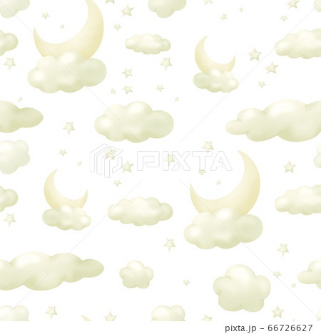 Background with night sky elements, hand drawn seamless pattern illustration 66726627