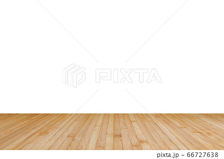 Wood floor with empty white wall background texture 66727638