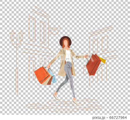 Illustration material: shopping, women shopping Illustration material: shopping, women shopping 66727964