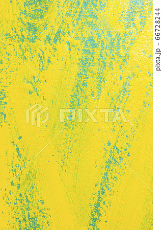 青色と黄色のペンキが塗られた板の模様 66728244