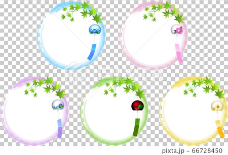 Round frame of wind chimes and blue maple-set Round frame of wind chimes and blue maple-set 66728450