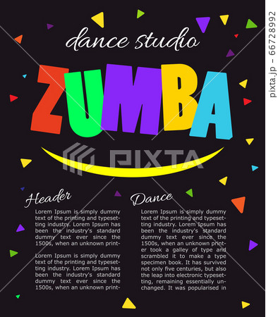 Bright vertical poster Design for dance Studio. Bright vertical poster Design for dance Studio. 66728992